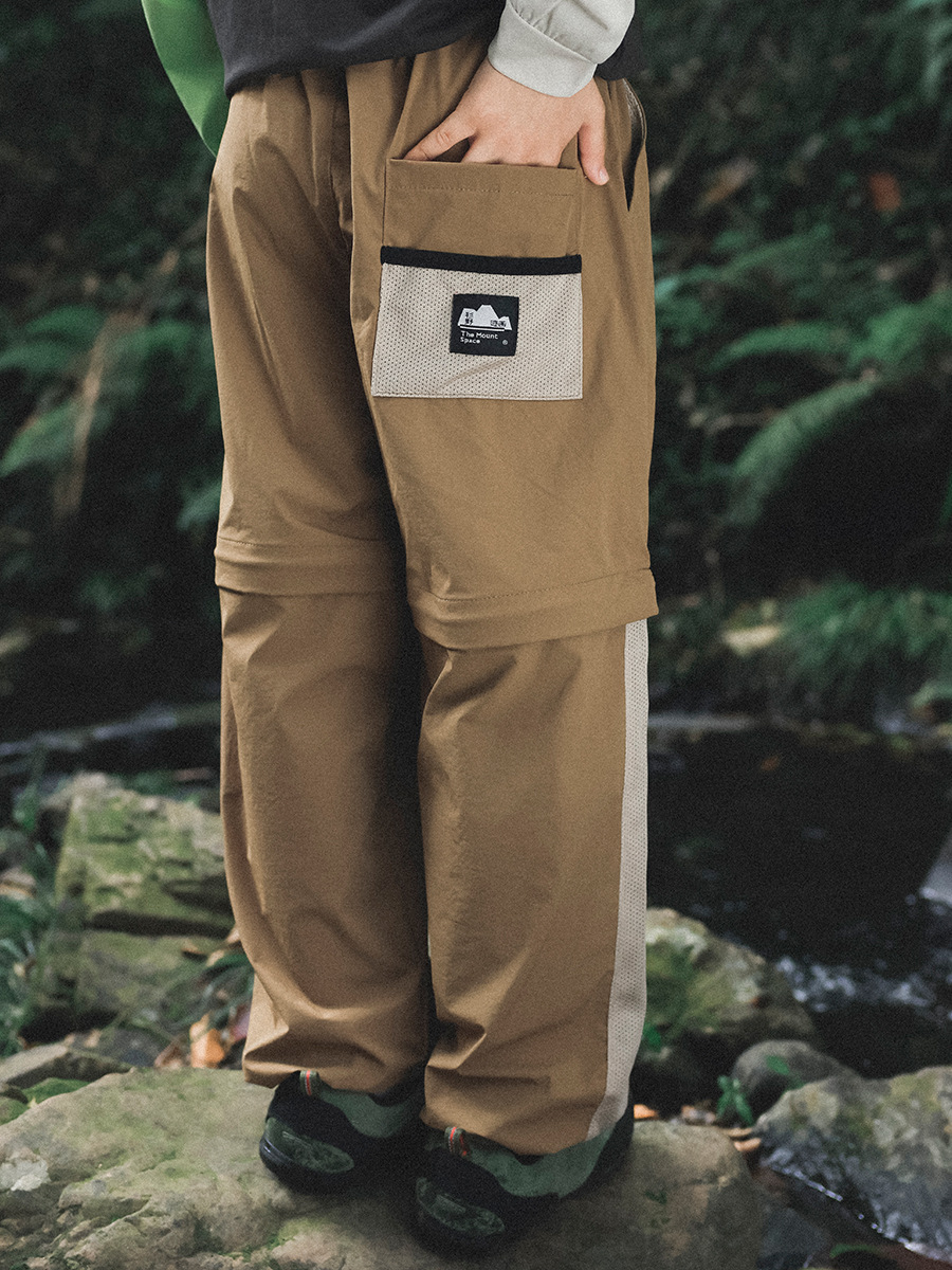 男童春季可拆卸戶外運動透氣長褲