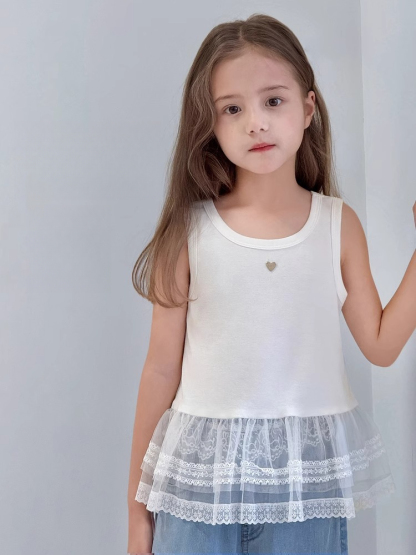 兒童夏季戶外拼接蕾絲花邊速幹外套