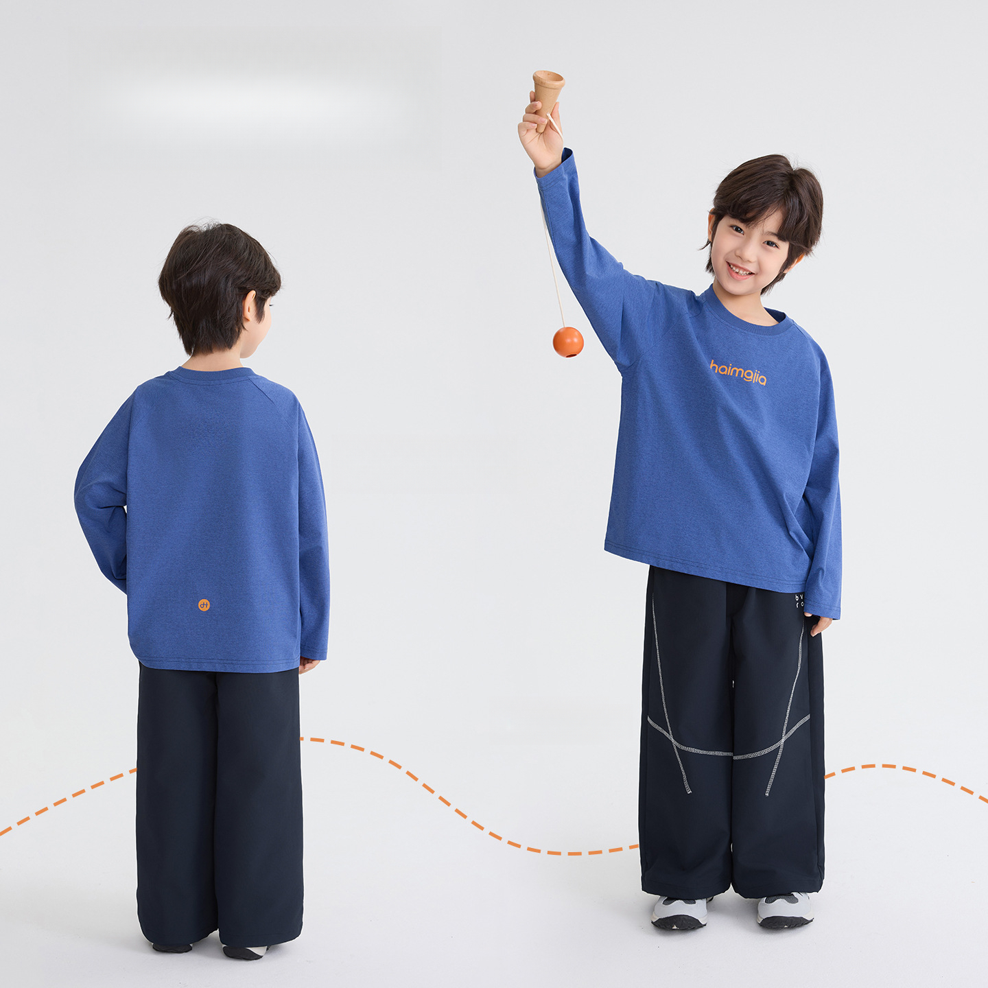 男童春秋防水機能休閒登山褲