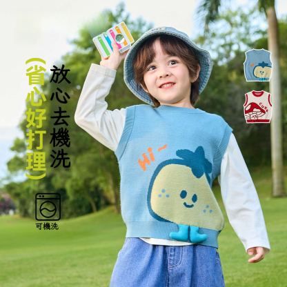 春季兒童針織背心坎肩馬甲