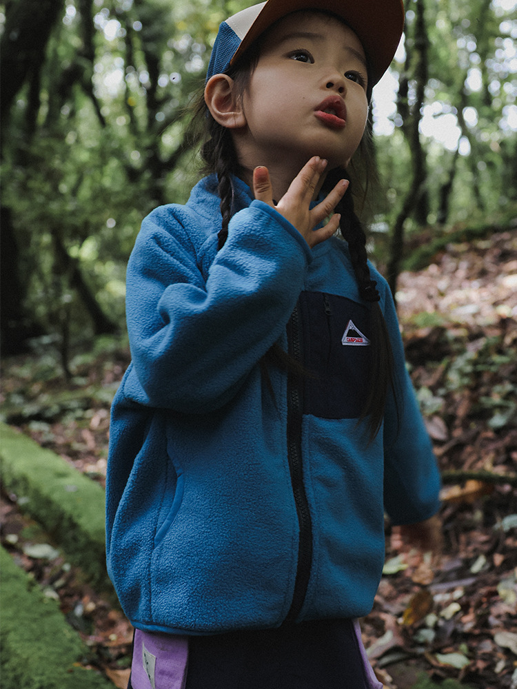 秋冬兒童搖粒絨外套立領上衣