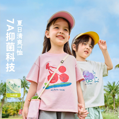 兒童親子趣味印花短袖T恤