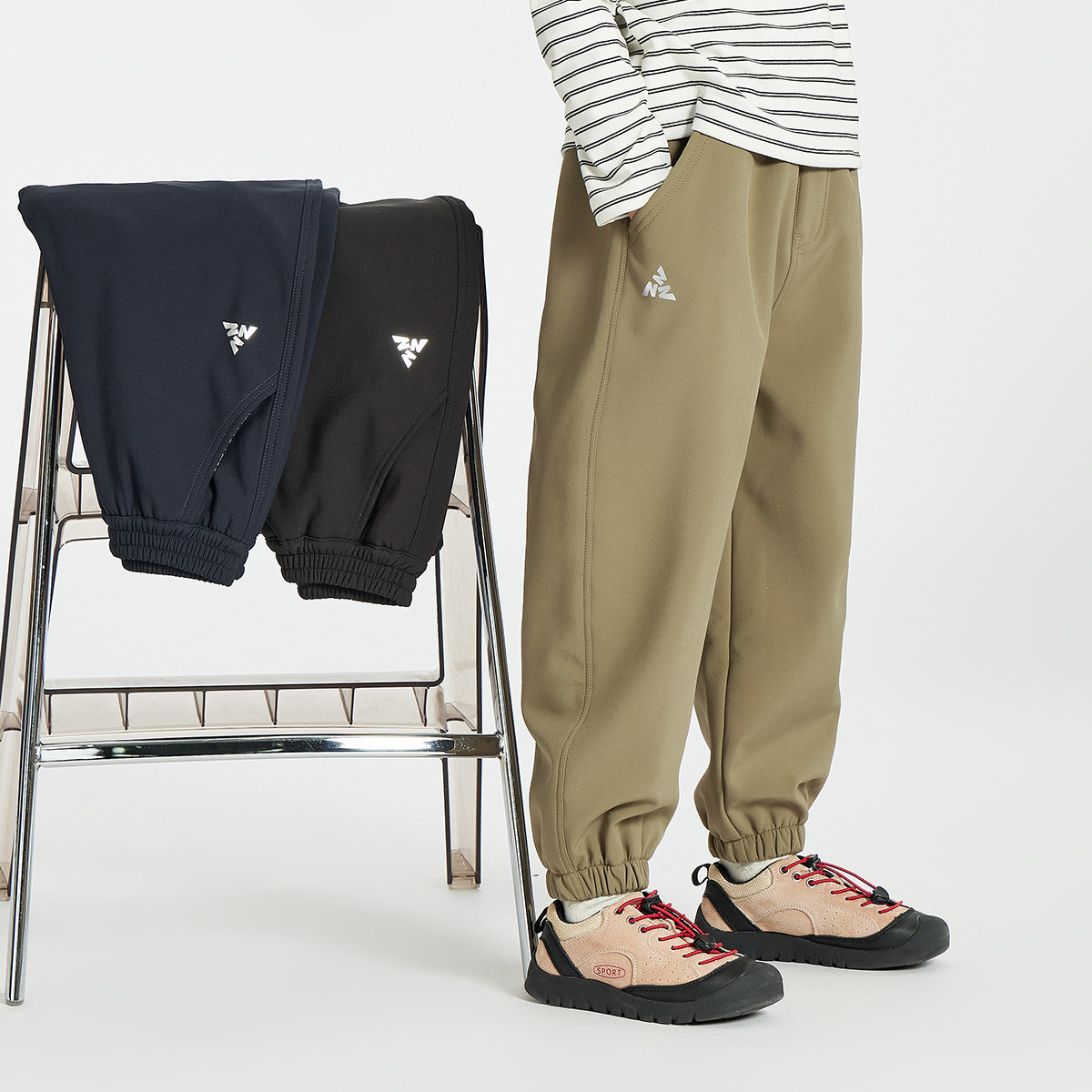 男童三防加絨軟殼滑雪褲