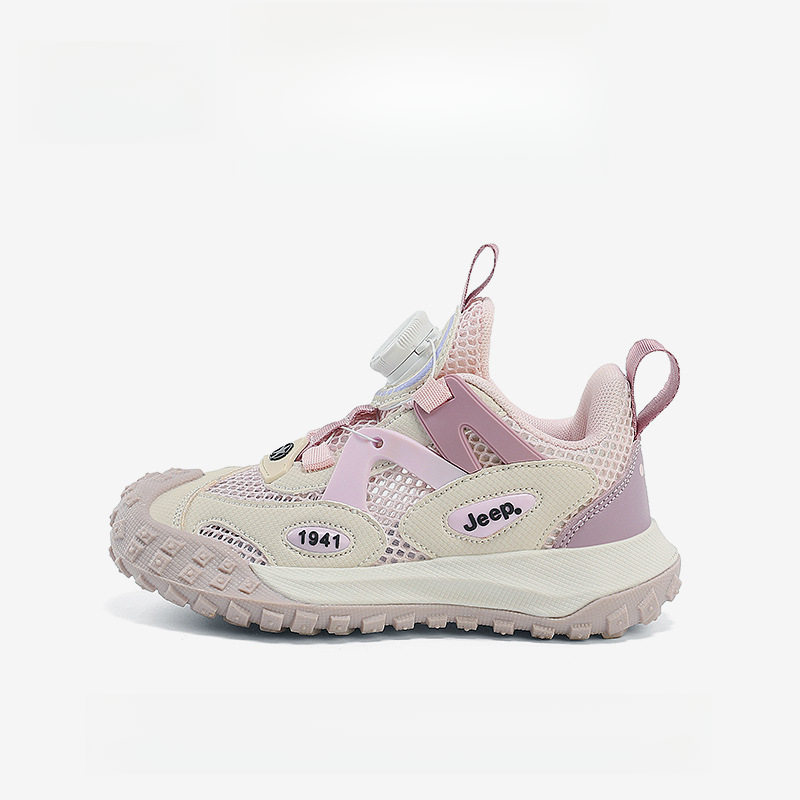 男童夏季旋轉紐扣網面透氣休閒運動鞋