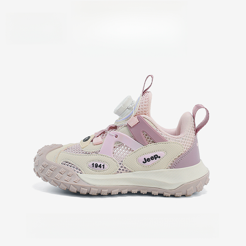 男童夏季旋轉紐扣網面透氣休閒運動鞋