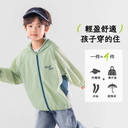 男童夏季拼色透氣網眼戶外運動外套