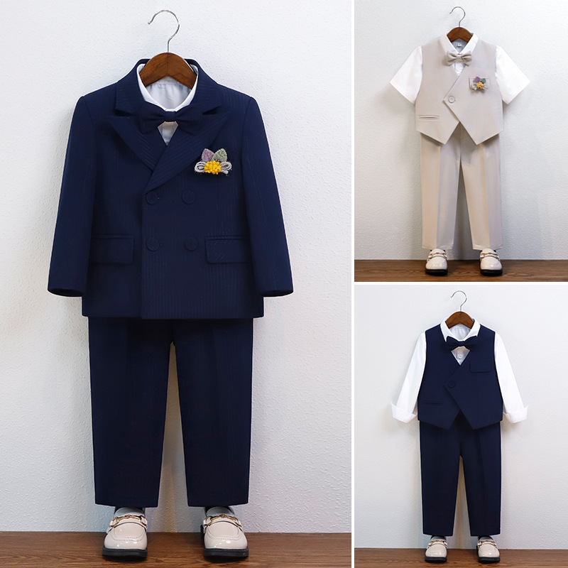 男童春夏英倫馬甲套裝