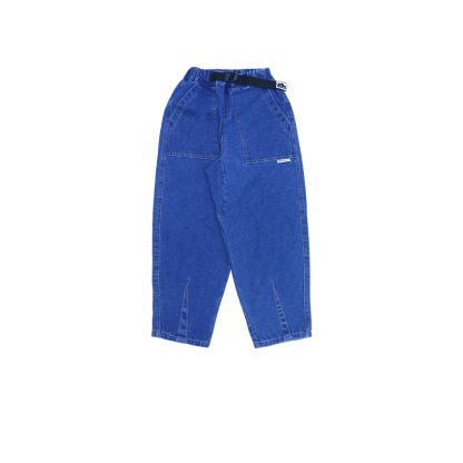 兒童春季百搭水洗寬鬆牛仔長褲