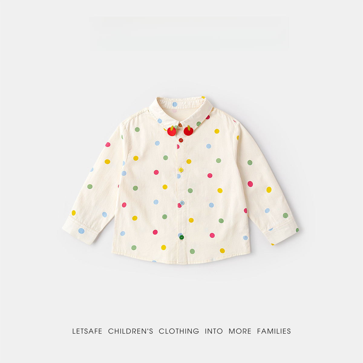 100%棉兒童春季萌趣卡通長袖襯衫