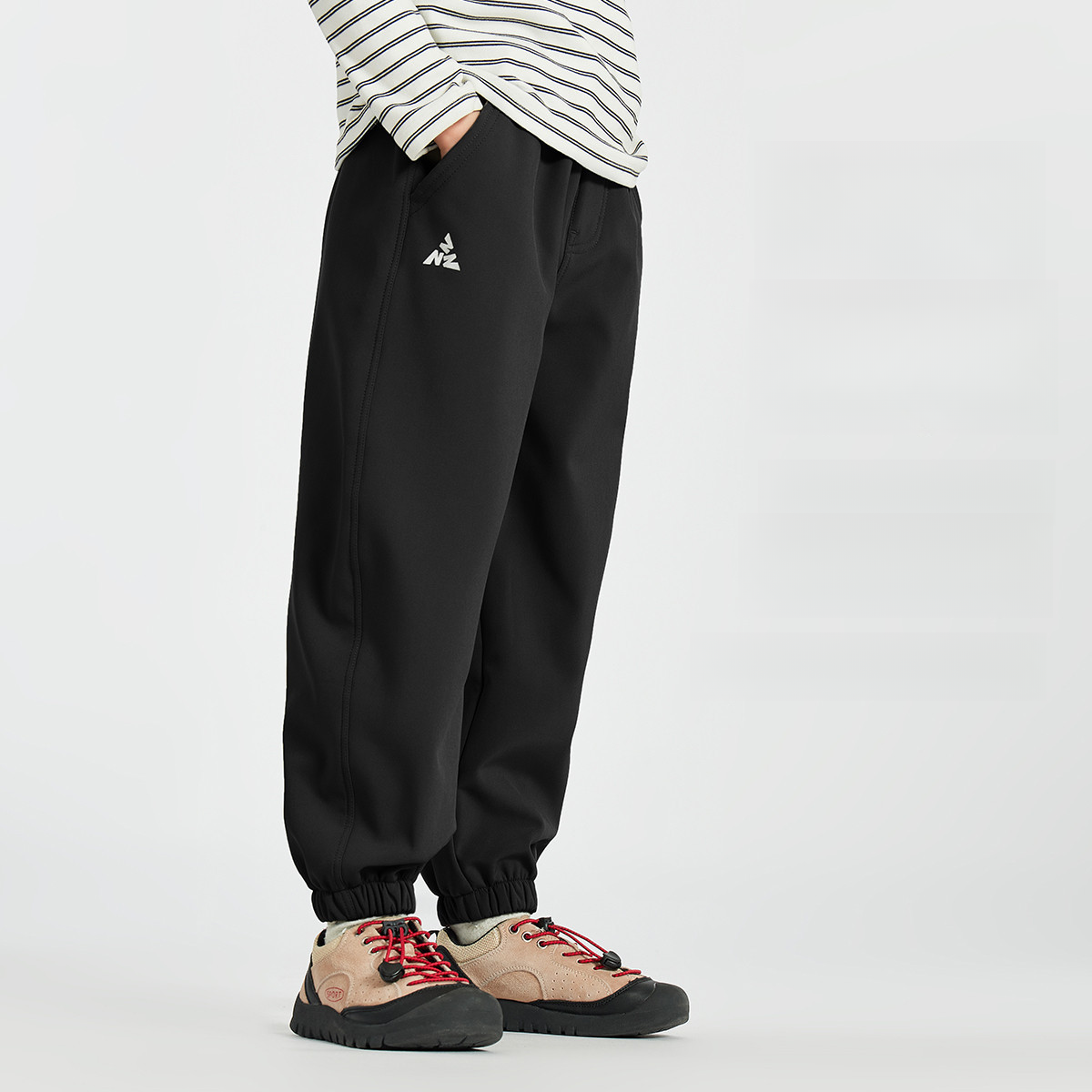 男童三防加絨軟殼滑雪褲