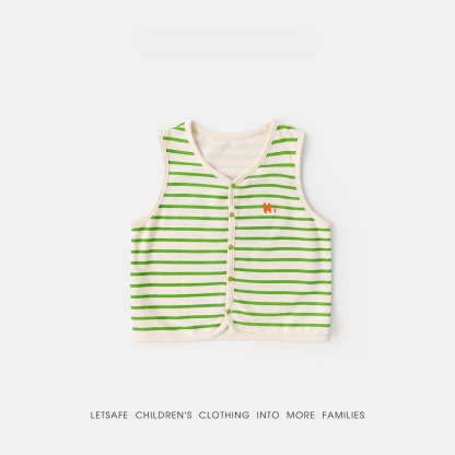 兒童春秋季彩色條紋馬甲背心