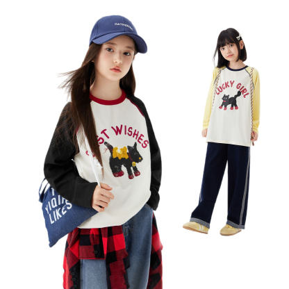 秋季女童純棉長袖T恤