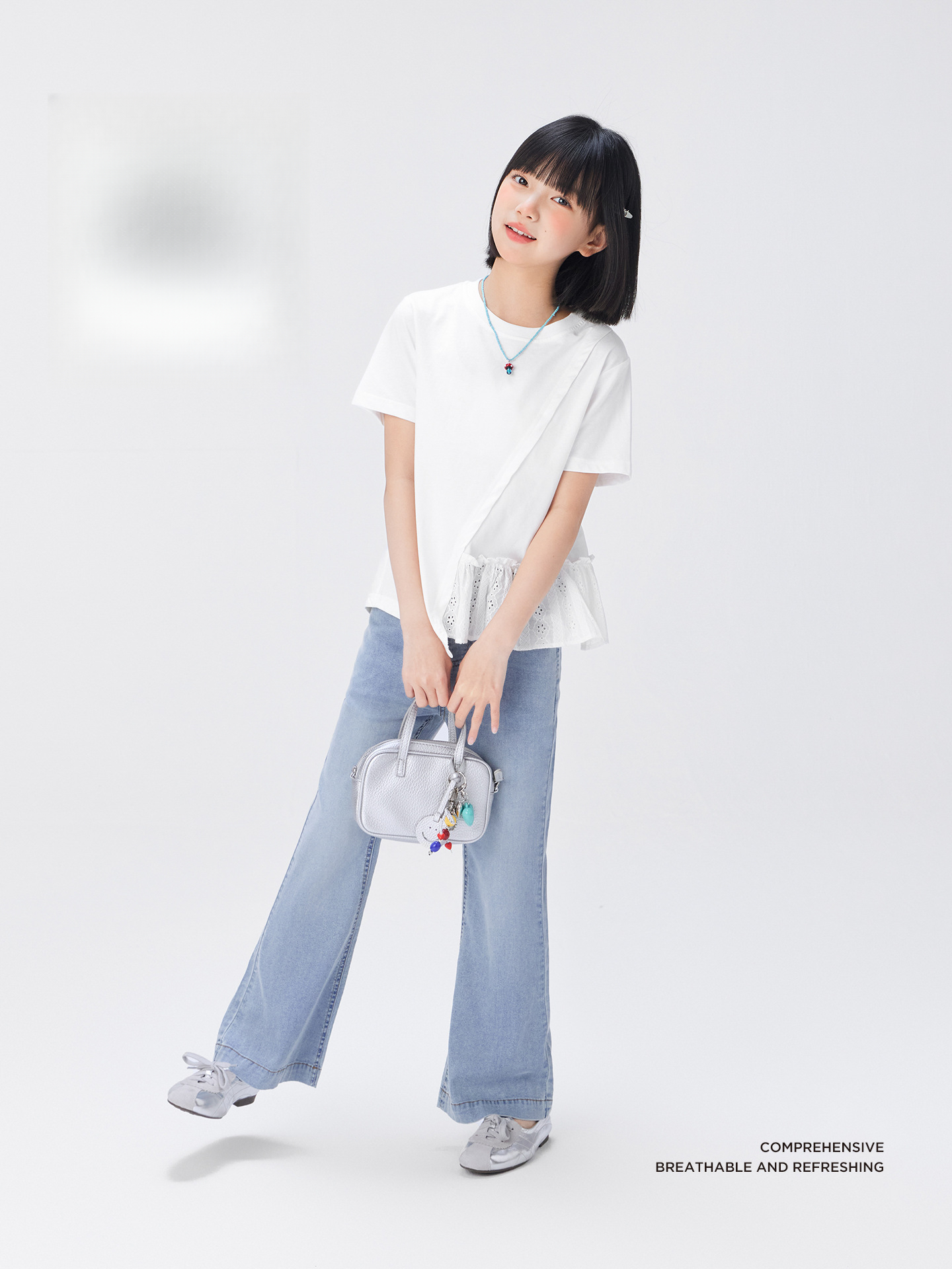 女童夏季天絲牛仔褲