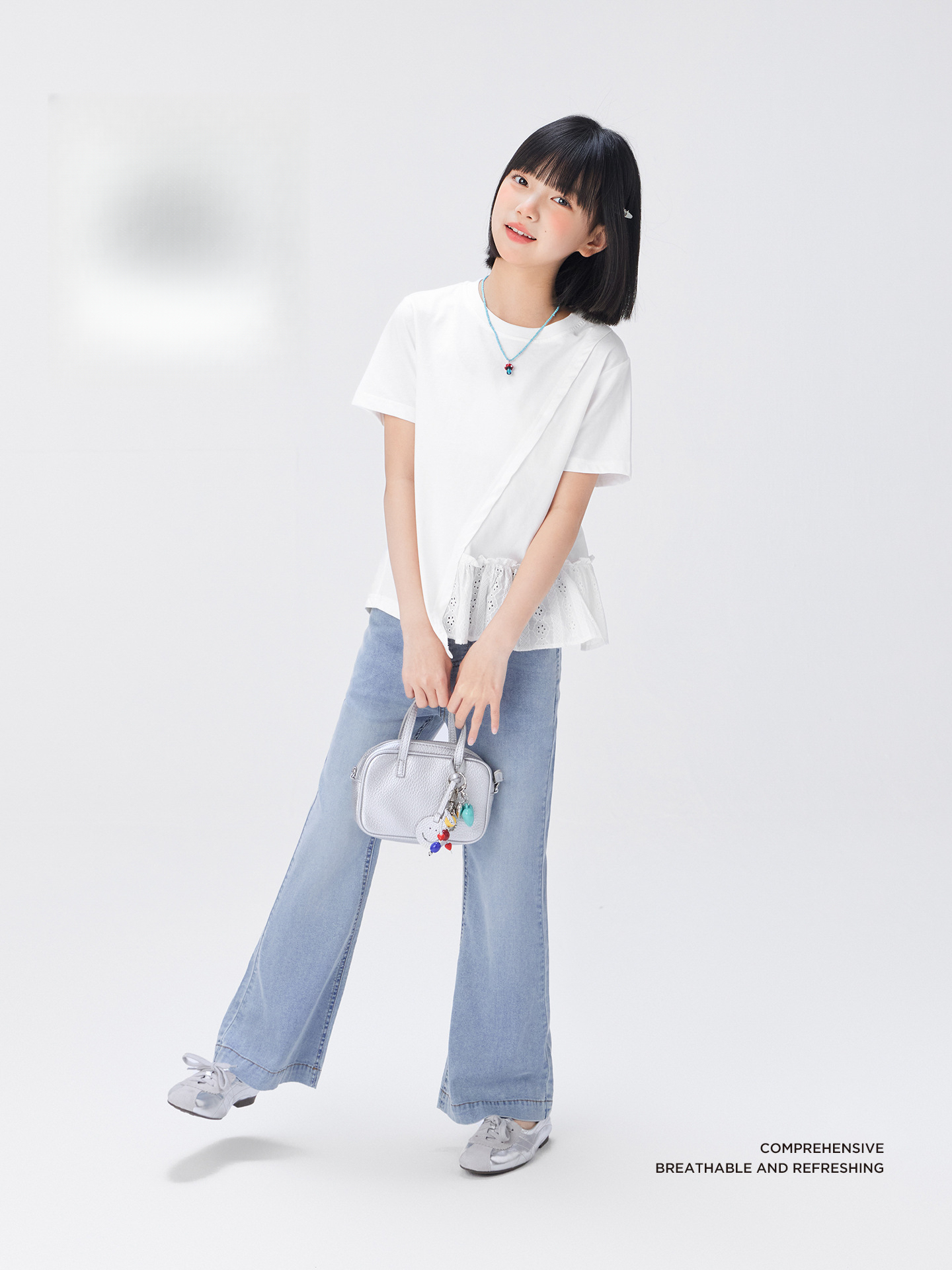 女童夏季天絲牛仔褲