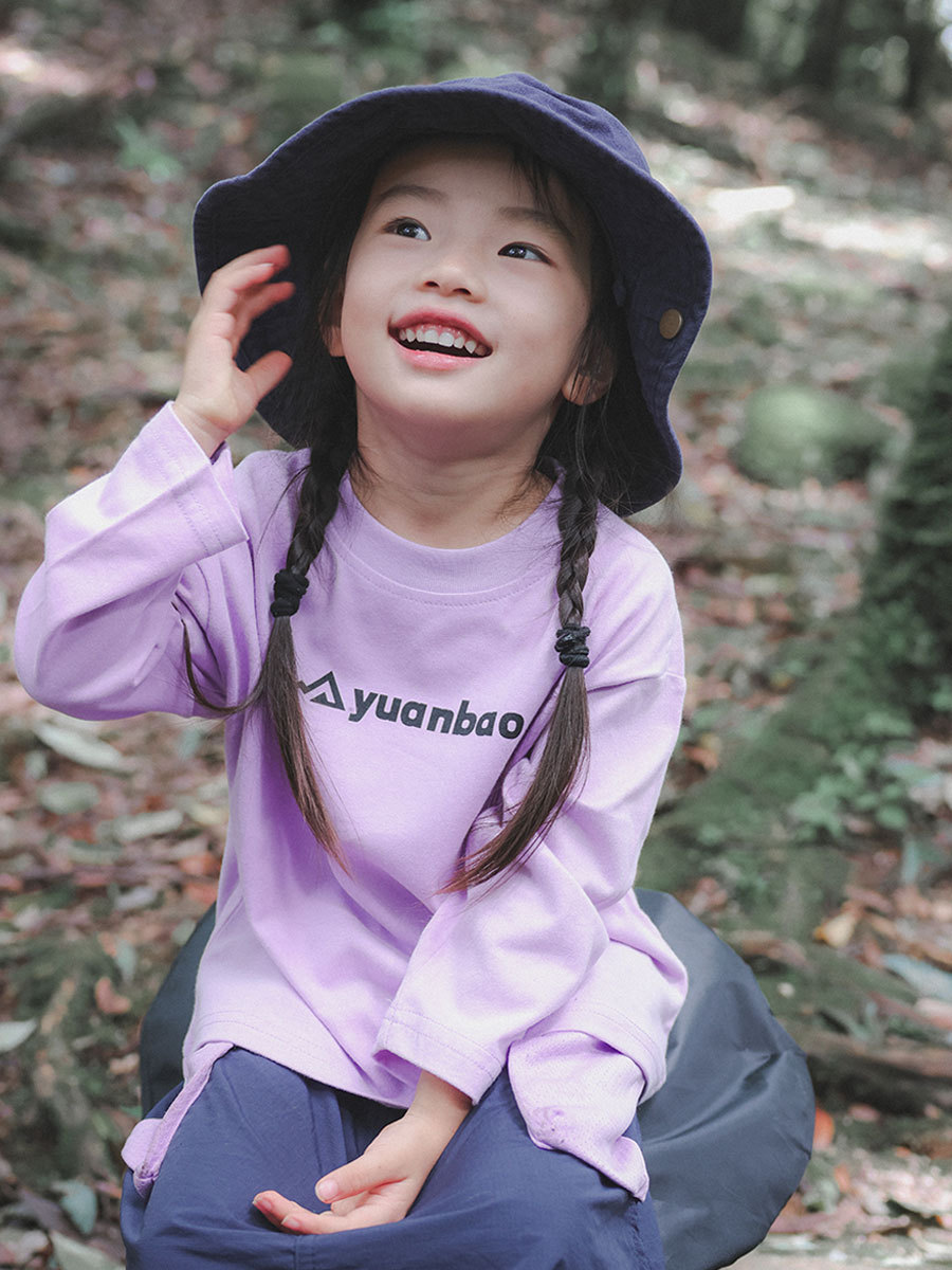 兒童戶外露營長袖磨毛T恤