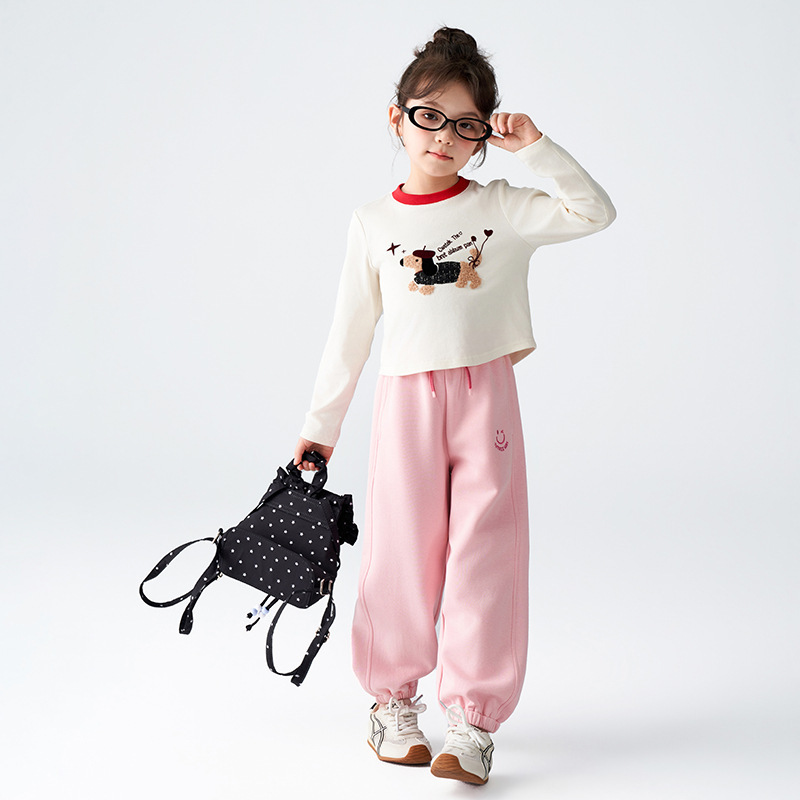 春季女童加厚長袖T恤