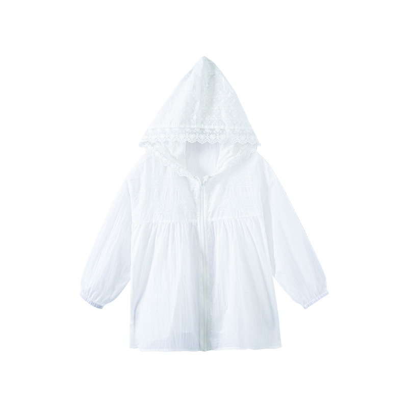 兒童夏季戶外拼接蕾絲花邊速幹外套