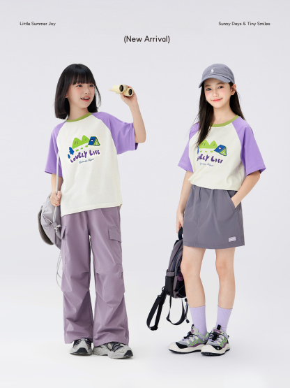 女童夏季涼感露營短T