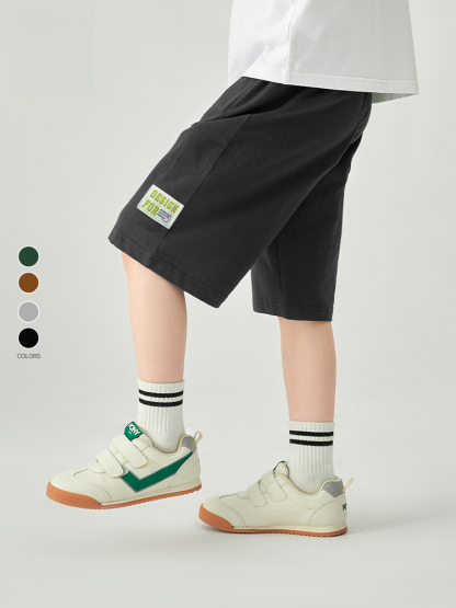 男童寬鬆六分針織褲