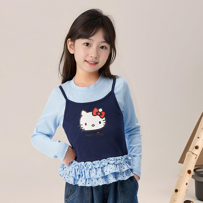 春秋女童彎刀褲軟牛仔