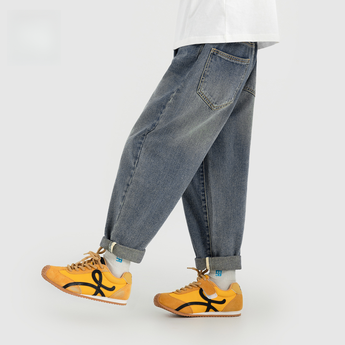 男童春秋款直筒牛仔褲