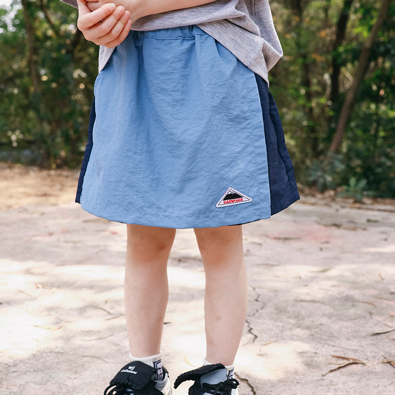 兒童多巴胺撞色拼接裙褲親子裝