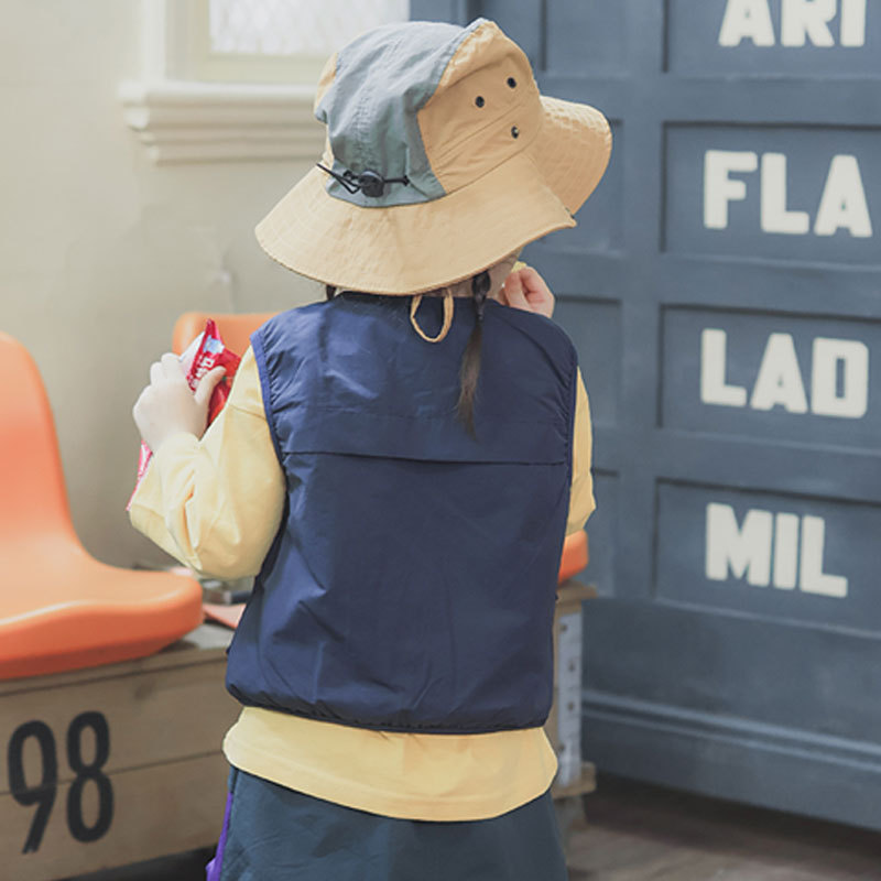 兒童戶外風多功能工裝馬甲