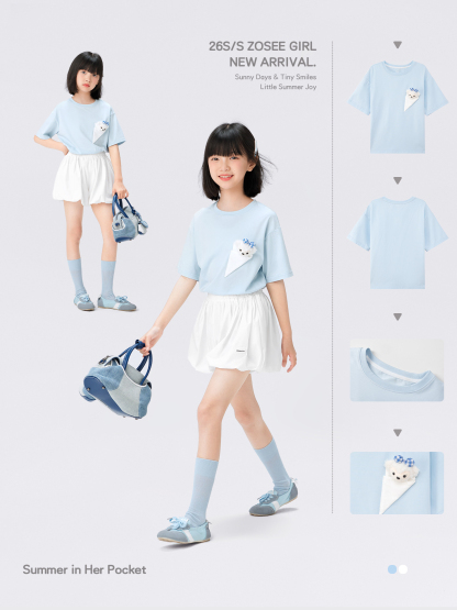 女童夏日小熊T