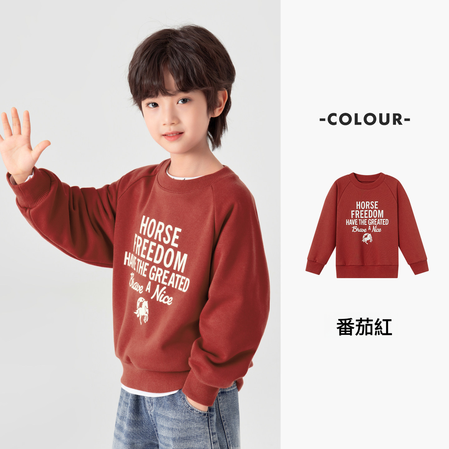 男童春秋款小馬印花衛衣