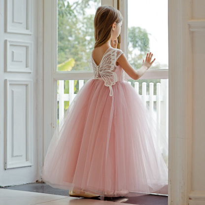 女童洋氣蓬蓬蝴蝶公主裙