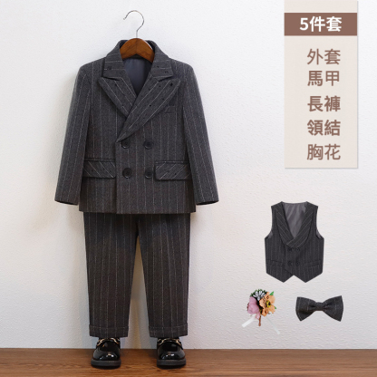 男童英倫條紋小西服