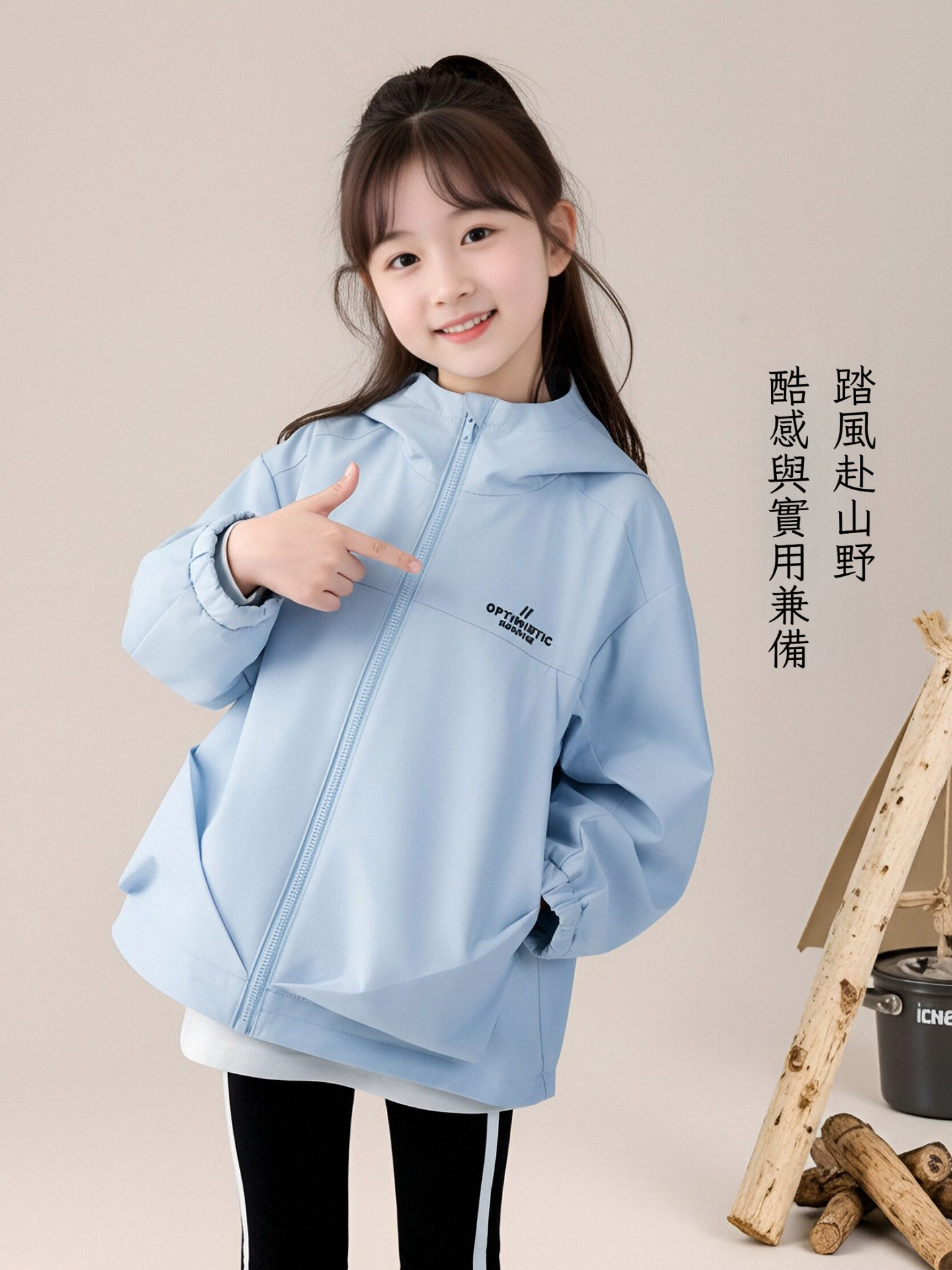 春季女童戶外軟殼防水百搭衝鋒衣
