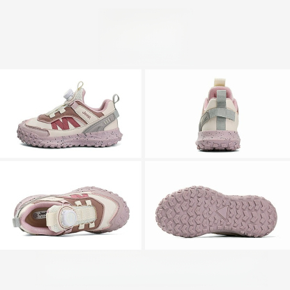 兒童春秋紐扣防滑登山跑步鞋