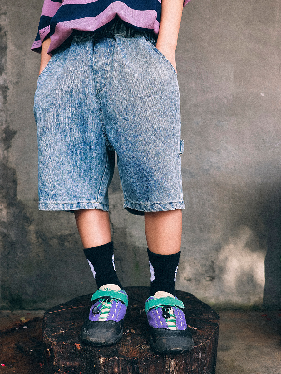 兒童夏季復古牛仔短褲