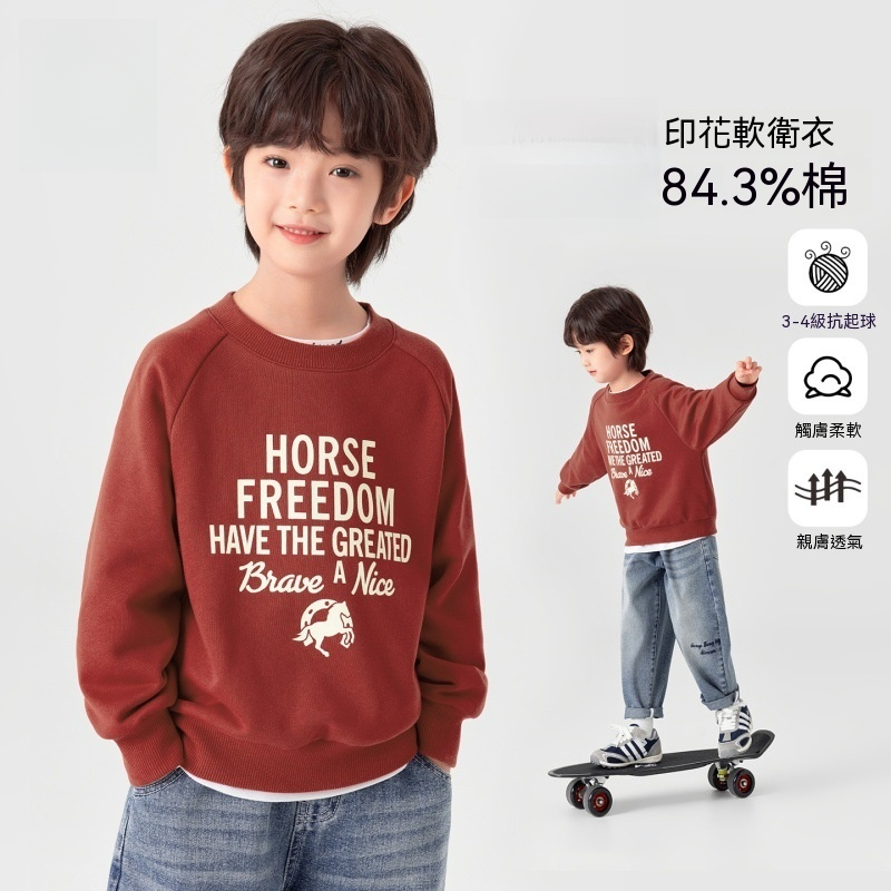 男童春秋款小馬印花衛衣