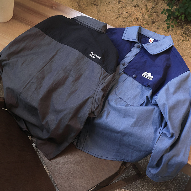 兒童山系拼接速乾長袖T恤