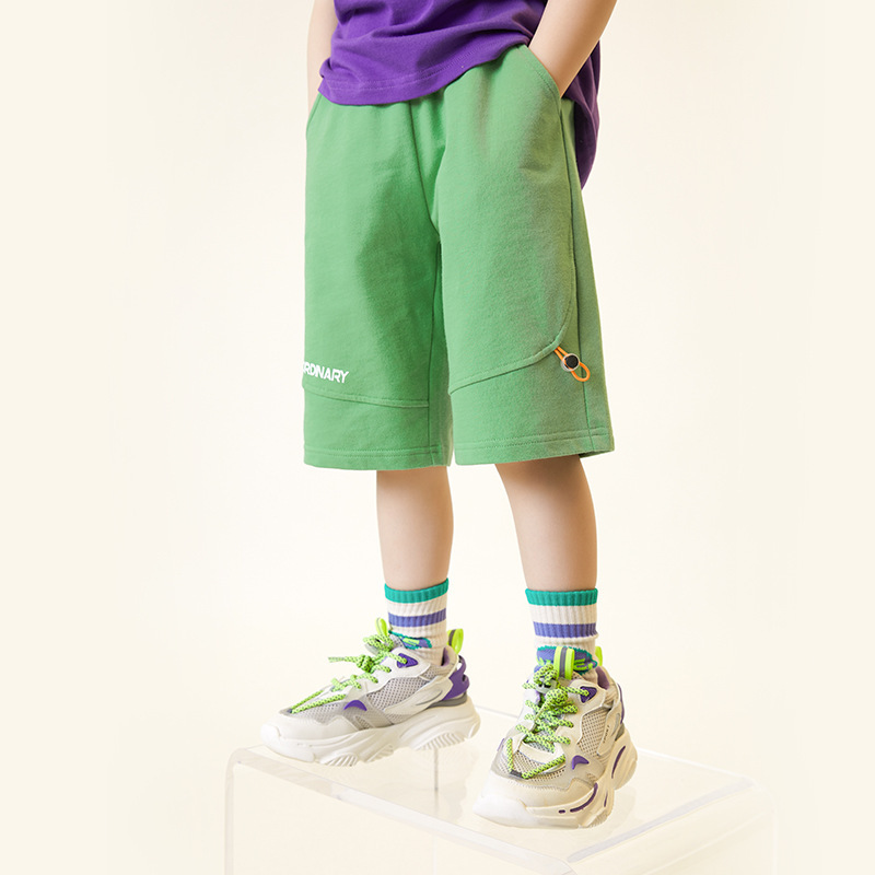 夏季男童純棉寬鬆六分休閑運動軟彈短褲