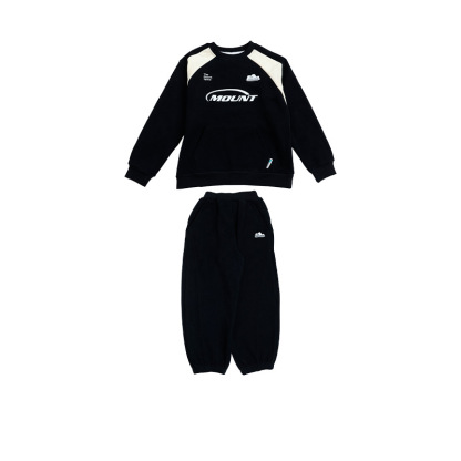 男童戶外加厚加絨衛衣束腳褲子套裝