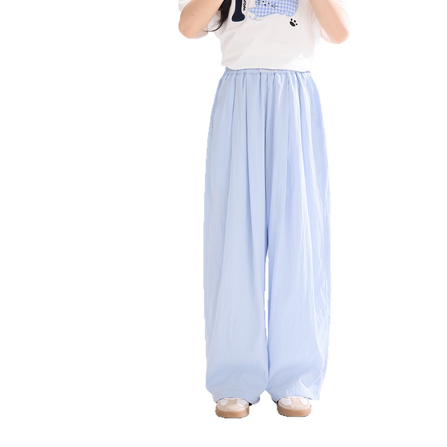 女童夏季輕薄皺感闊腿山本褲