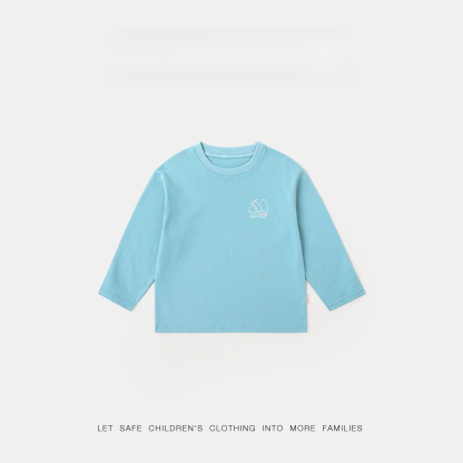 春季兒童彩繪小山長袖上衣