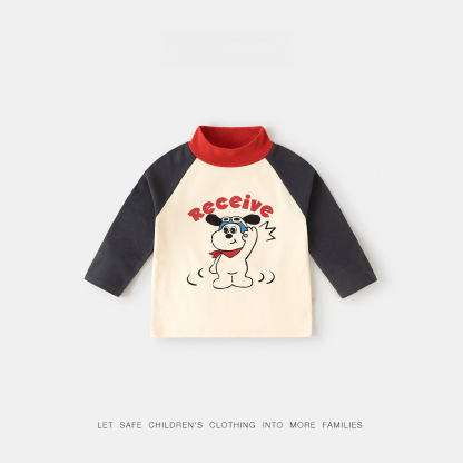 兒童半高領打底衫長袖T恤