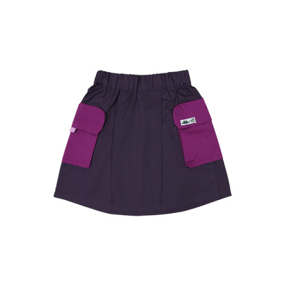 女童山系薄款撞色口袋涼感工裝裙子