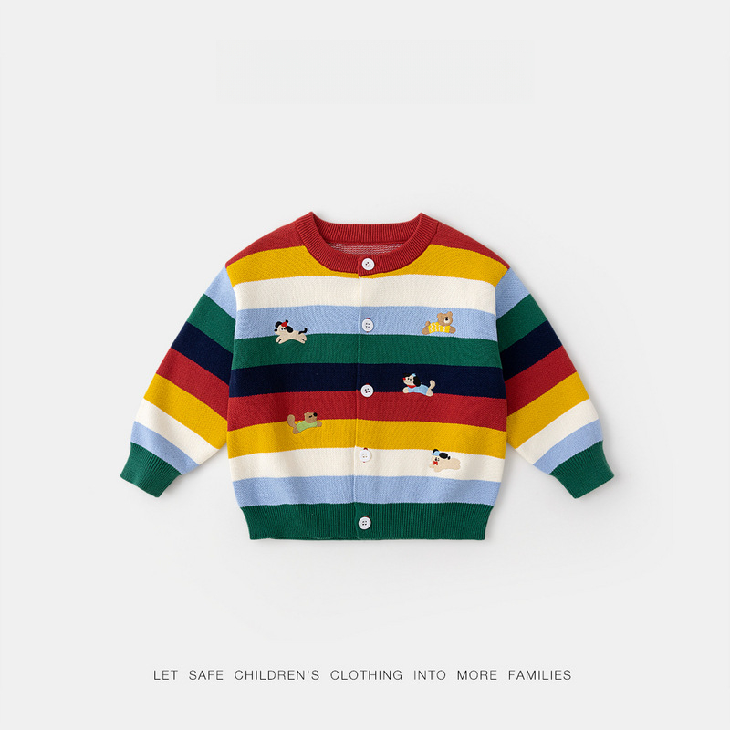 春秋100%全棉兒童毛衣開衫