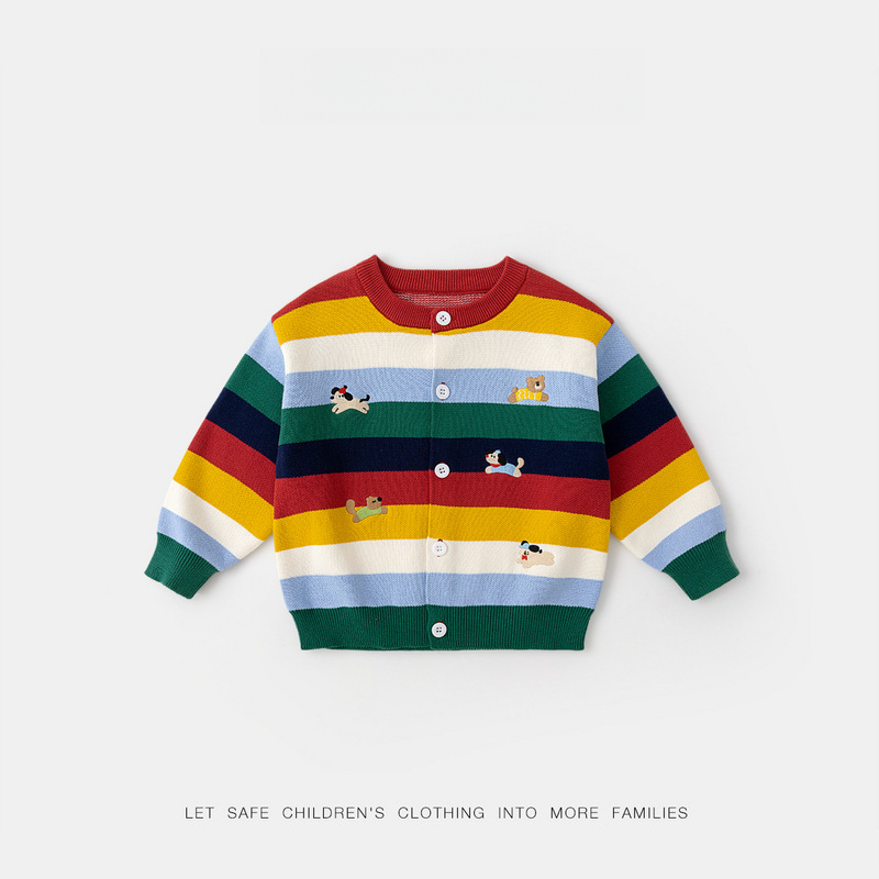 春秋100%全棉兒童毛衣開衫