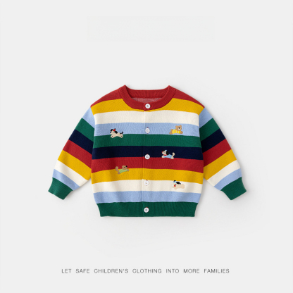 春秋100%全棉兒童毛衣開衫