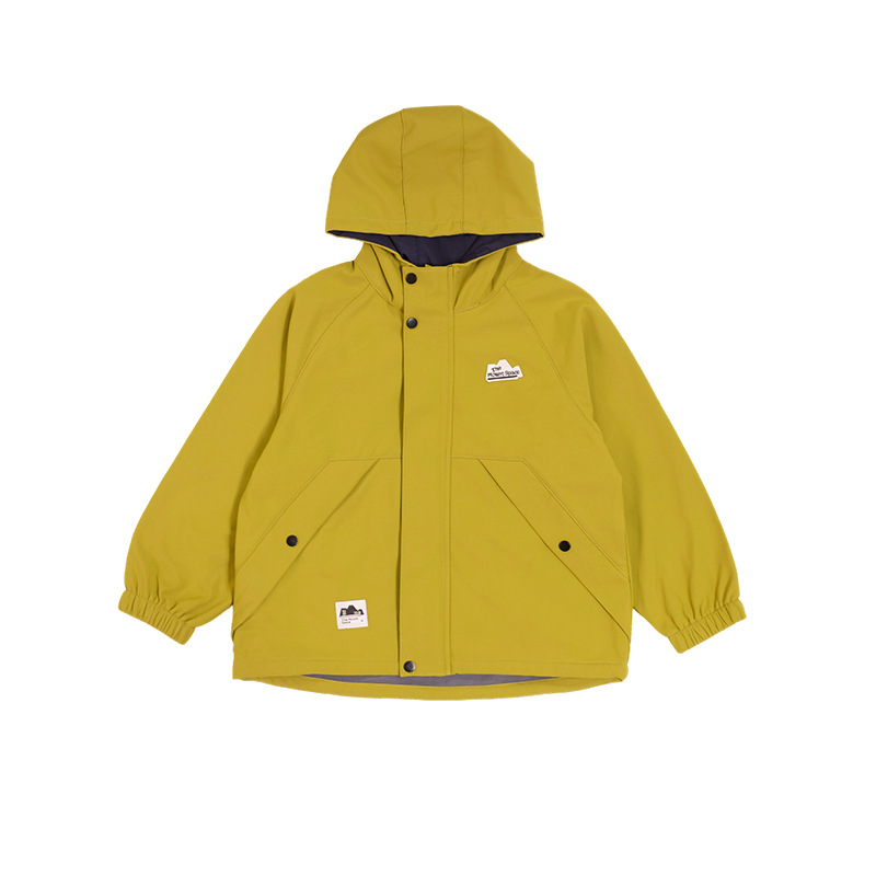 男童抗風一體絨保暖衝鋒衣