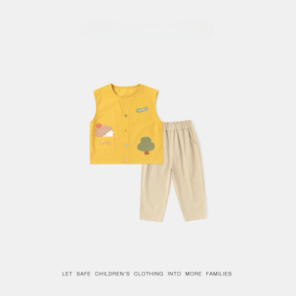 兒童森林萌趣馬甲褲子套裝