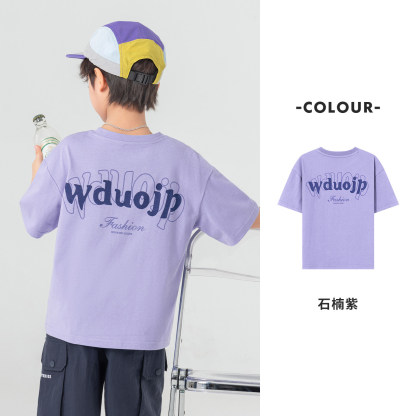 男童美式字母短袖T恤