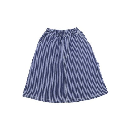 女中大童復古條紋百搭牛仔裙親子裝