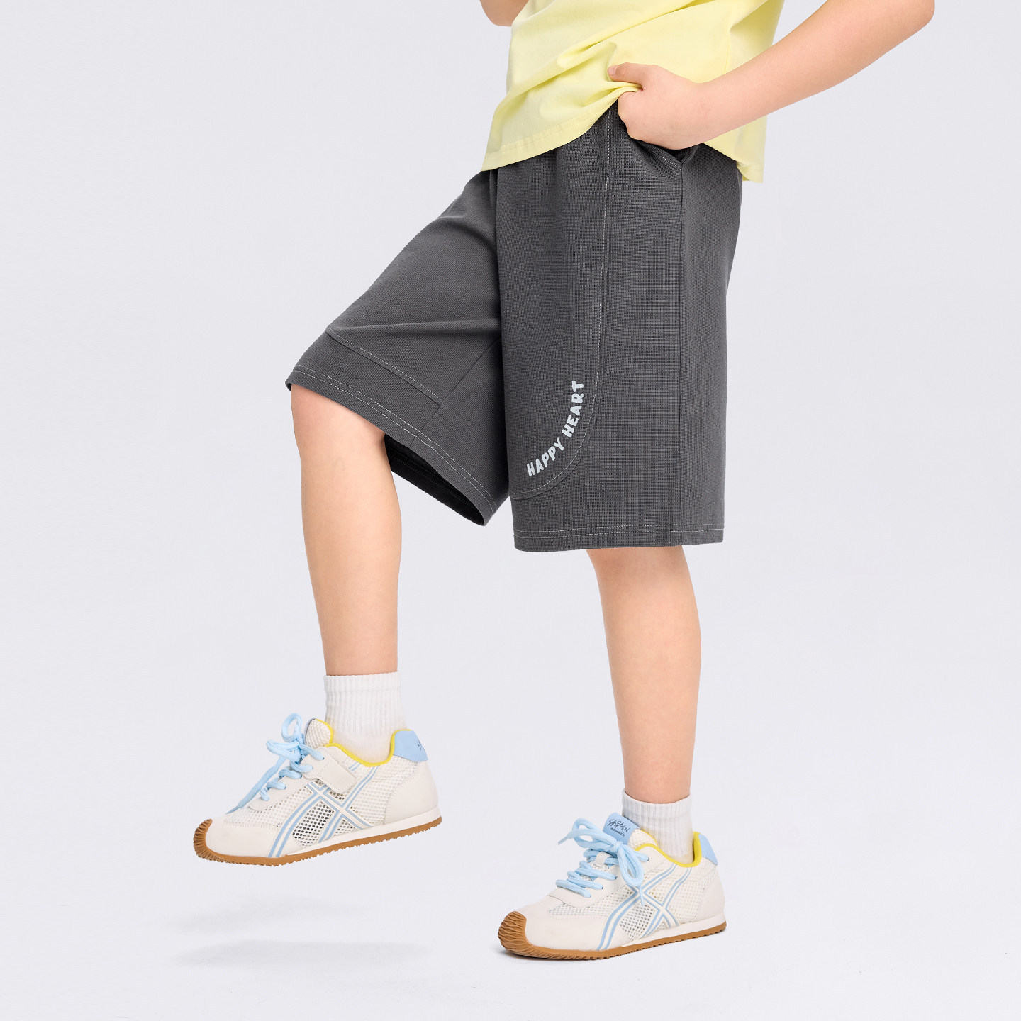 男童夏季華夫格薄款五分褲